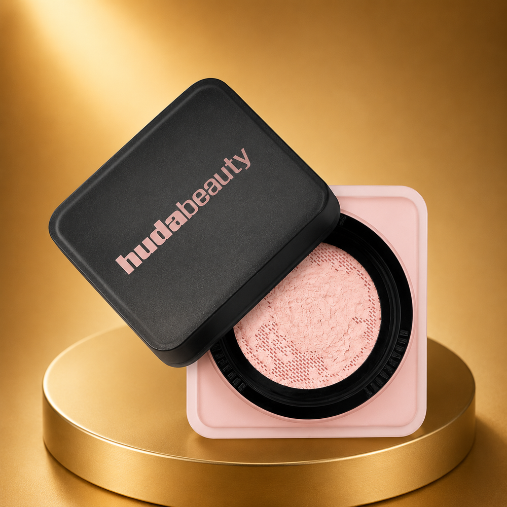 Huda Beauty Easy Bake Loose Baking & Setting Powder – Peach Pie | Warm Brightening Face Powder | Long-Lasting Matte & Crease-Proof Finish