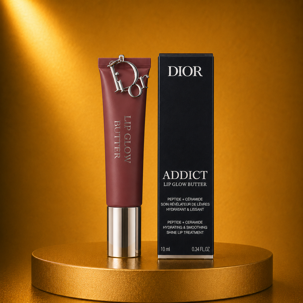 Dior Addict Lip Glow Butter – Deep Muted Plum Hydrating Lip Treatment