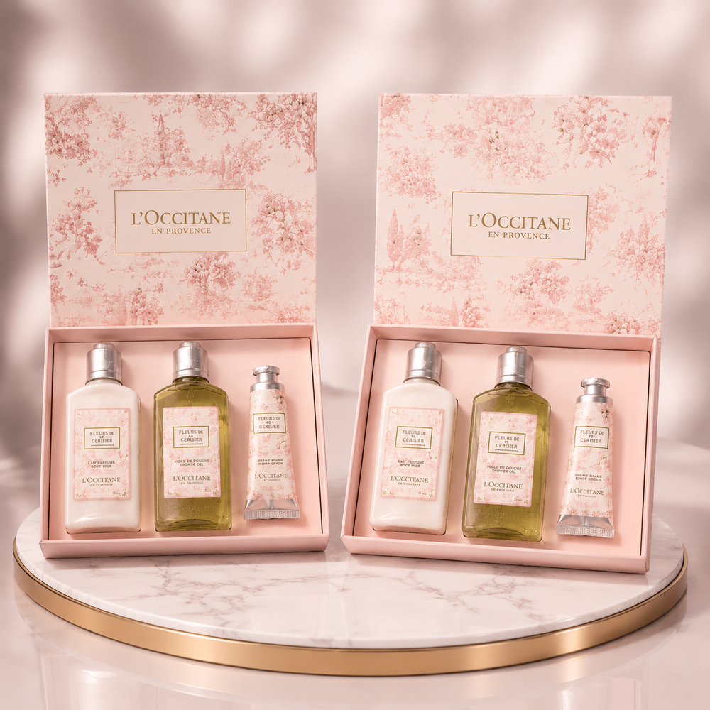 L'OCCITANE Cherry Blossom (Fleurs de Cerisier) Luxury Bath & Body Gift Set