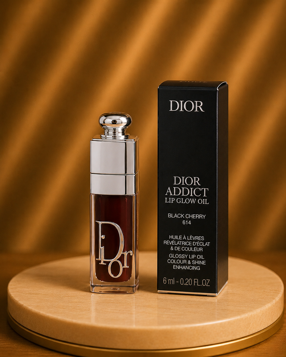 Dior Addict Lip Glow Oil – 614 Black Cherry Glossy Lip Oil 6ml