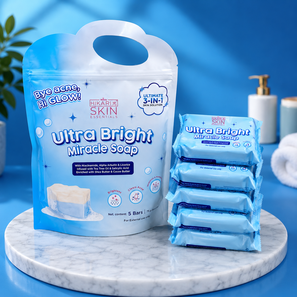 Hikari Skin Essentials Ultra Bright Miracle Soap – 3-in-1 Brightening & Cleansing Pack of 5
