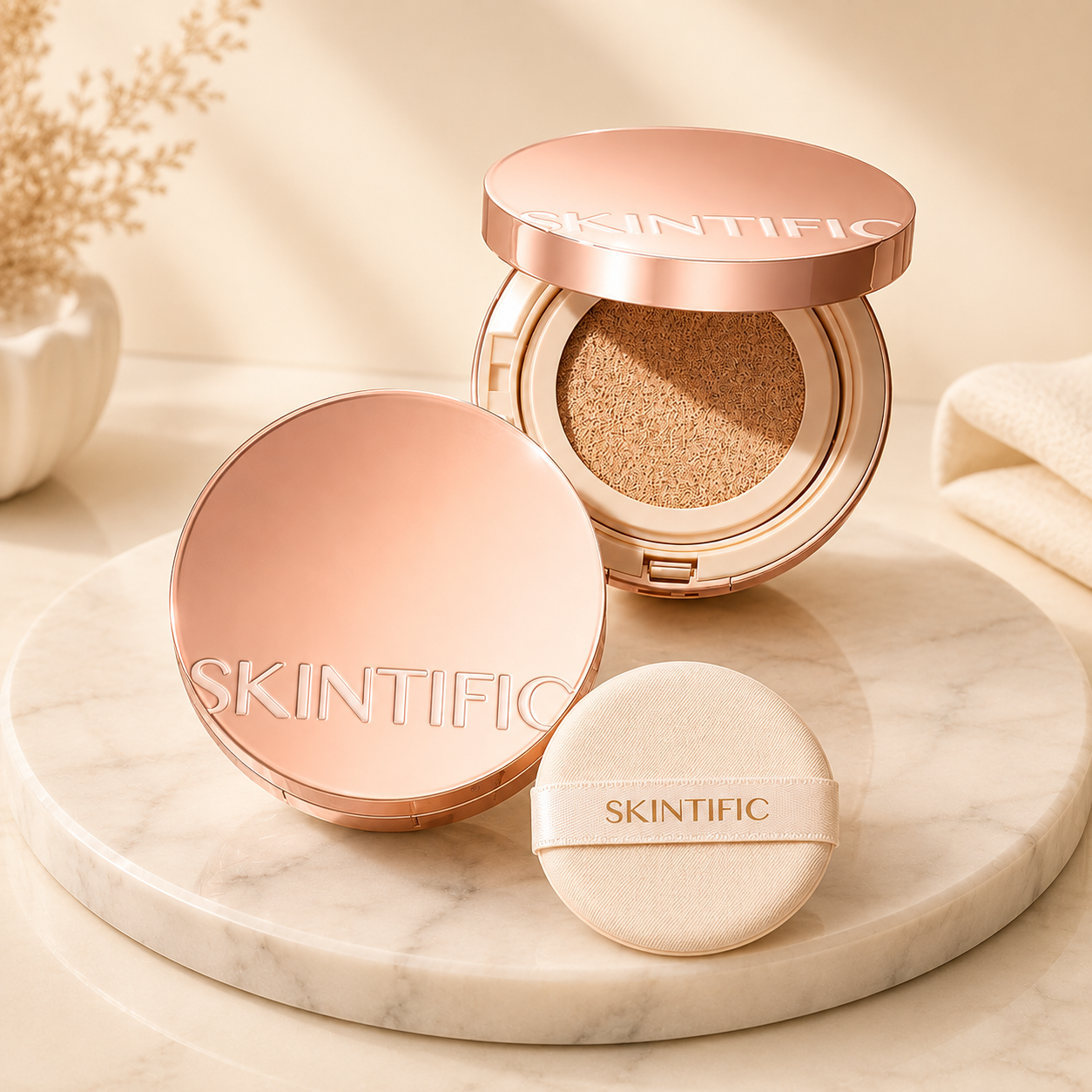 SKINTIFIC Cover All Perfect Cushion Foundation – Full Coverage & 12H Flawless Satin Finish