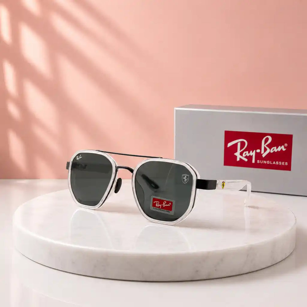 Ray-Ban Premium Crystal Silver Square Sunglasses