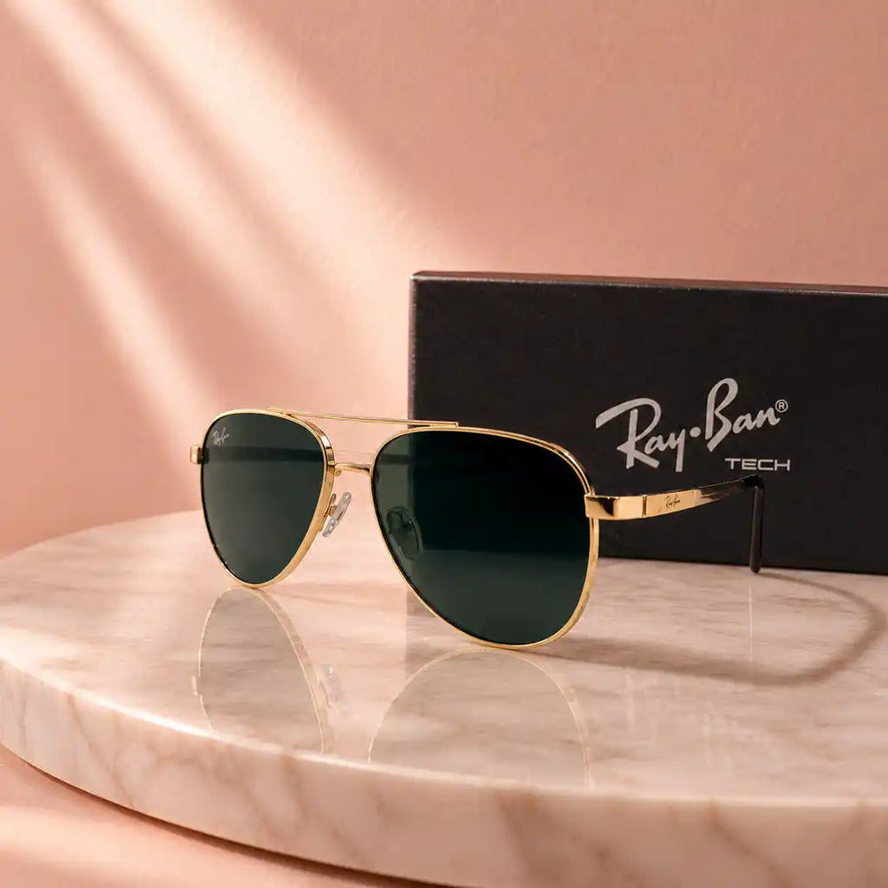 Ray-Ban RB28752 Gold Green Classic Aviator Sunglasses