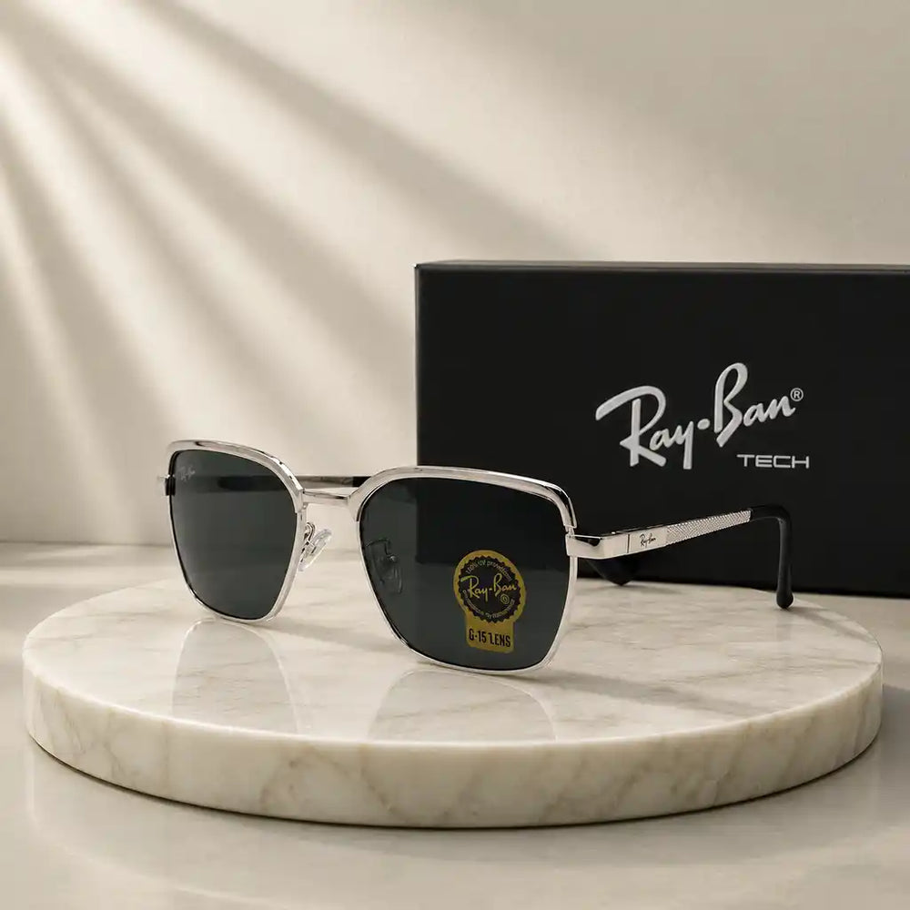 RayBan RB3743 Silver Geometric Sunglasses