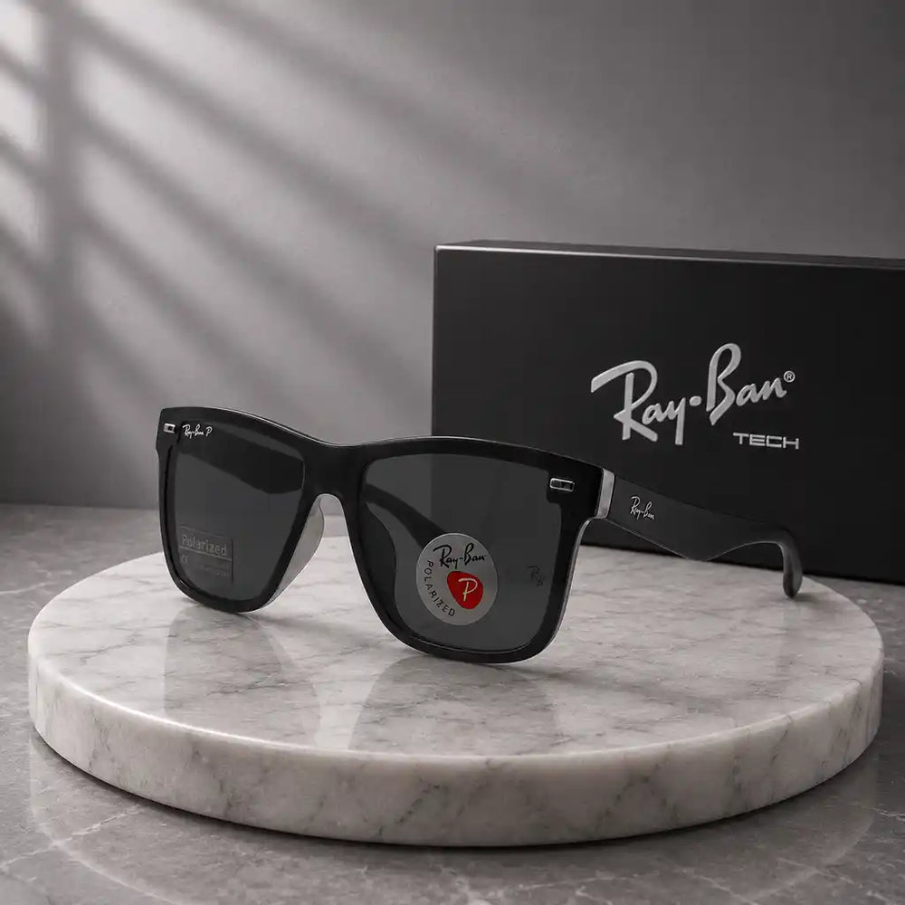 Ray-Ban RB650 Black Shield Polarized Sunglasses