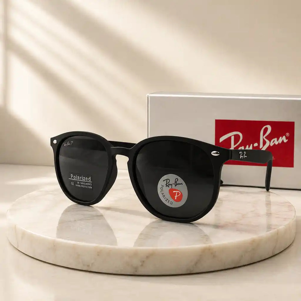 RayBan RB4561 Black Round Polarized Sunglasses