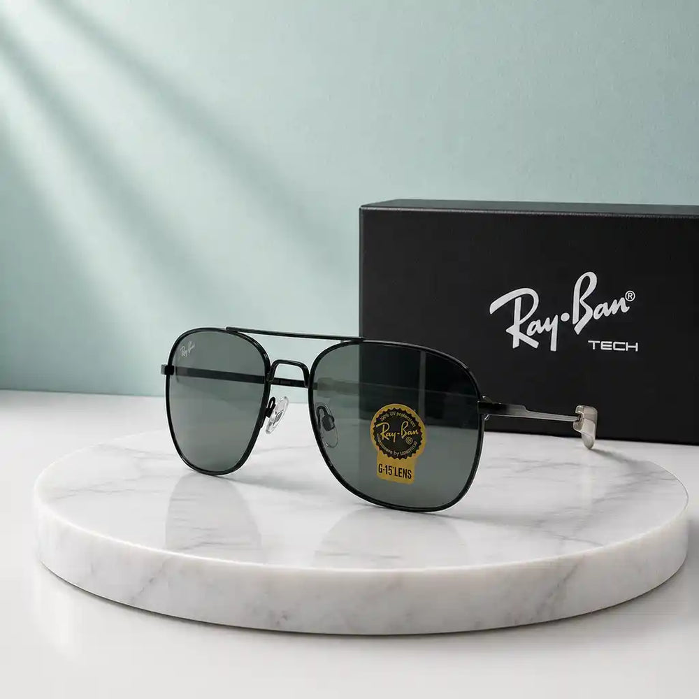 Ray-Ban RB0801 Black Amber Square Sunglasses